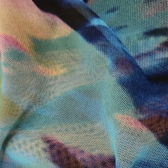 Multicolor Abstract Retro Women's Dress Size 8 Watercolor Unique Vintage - Picture 7 of 12